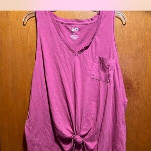 SO Women's Fuchsia Tank Top with Knot